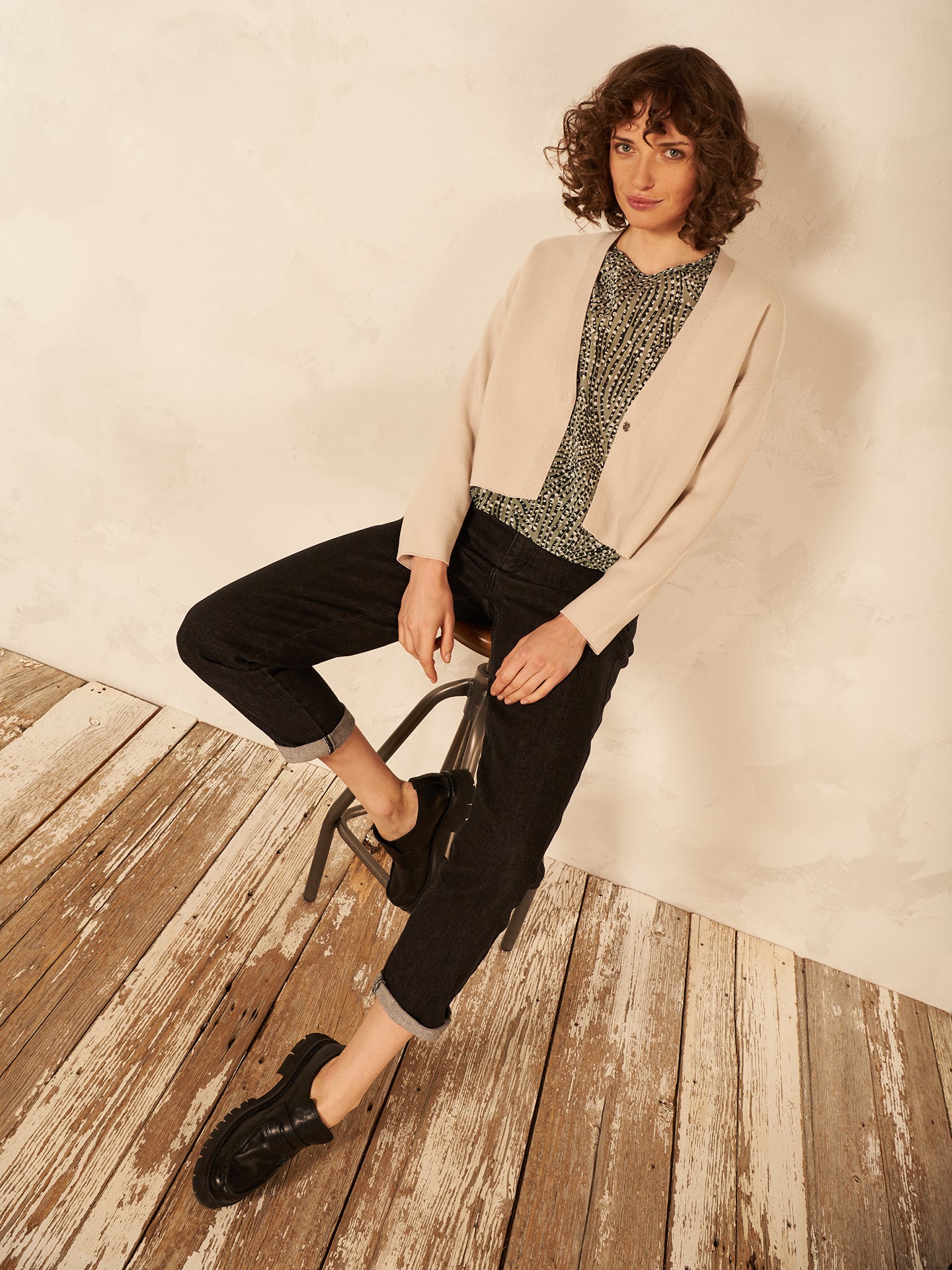 Giacca in maglia con scollo a V