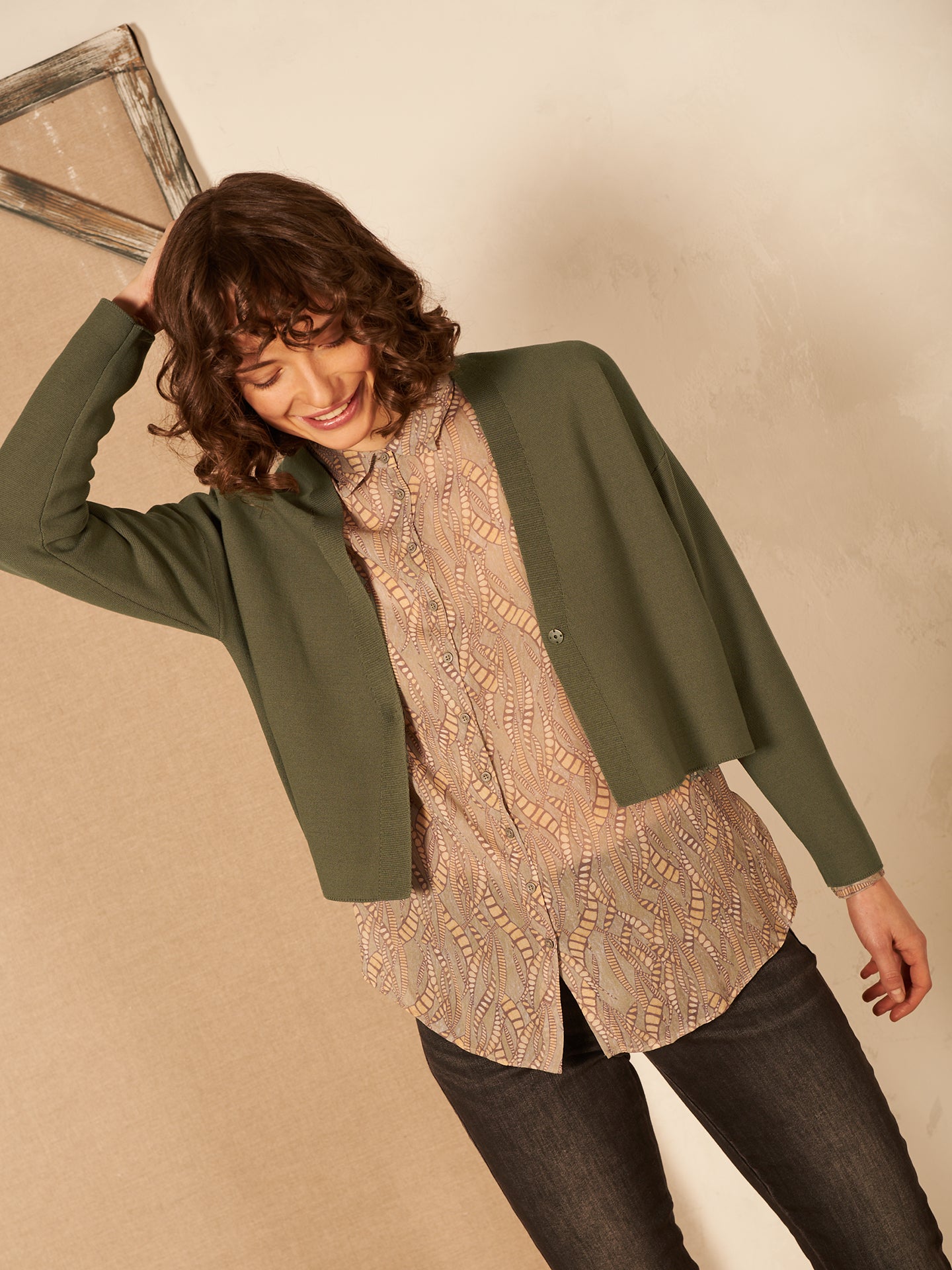 Giacca in maglia con scollo a V