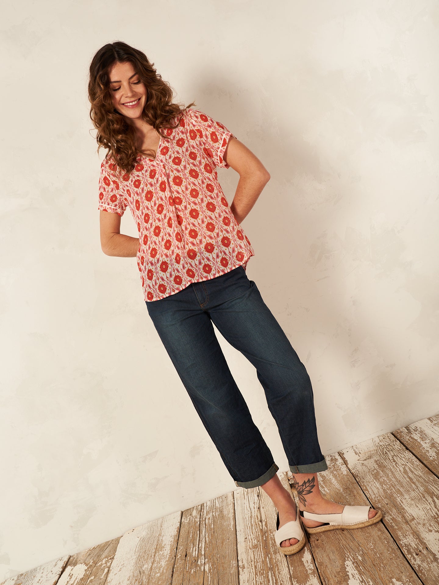 Blusa con scollo a V
