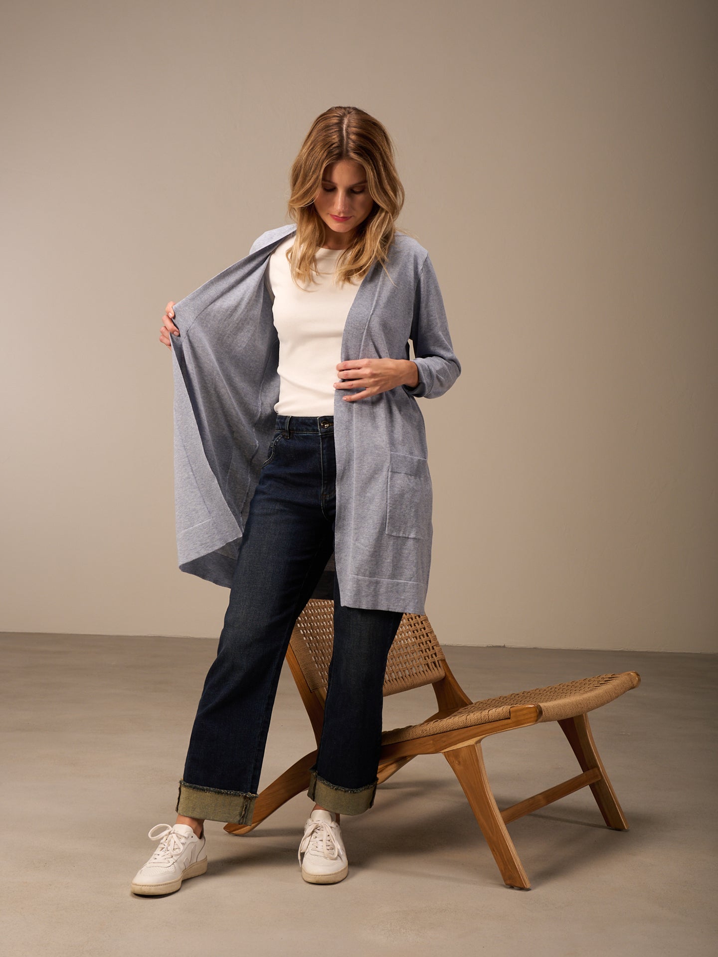 V-neck cardigan