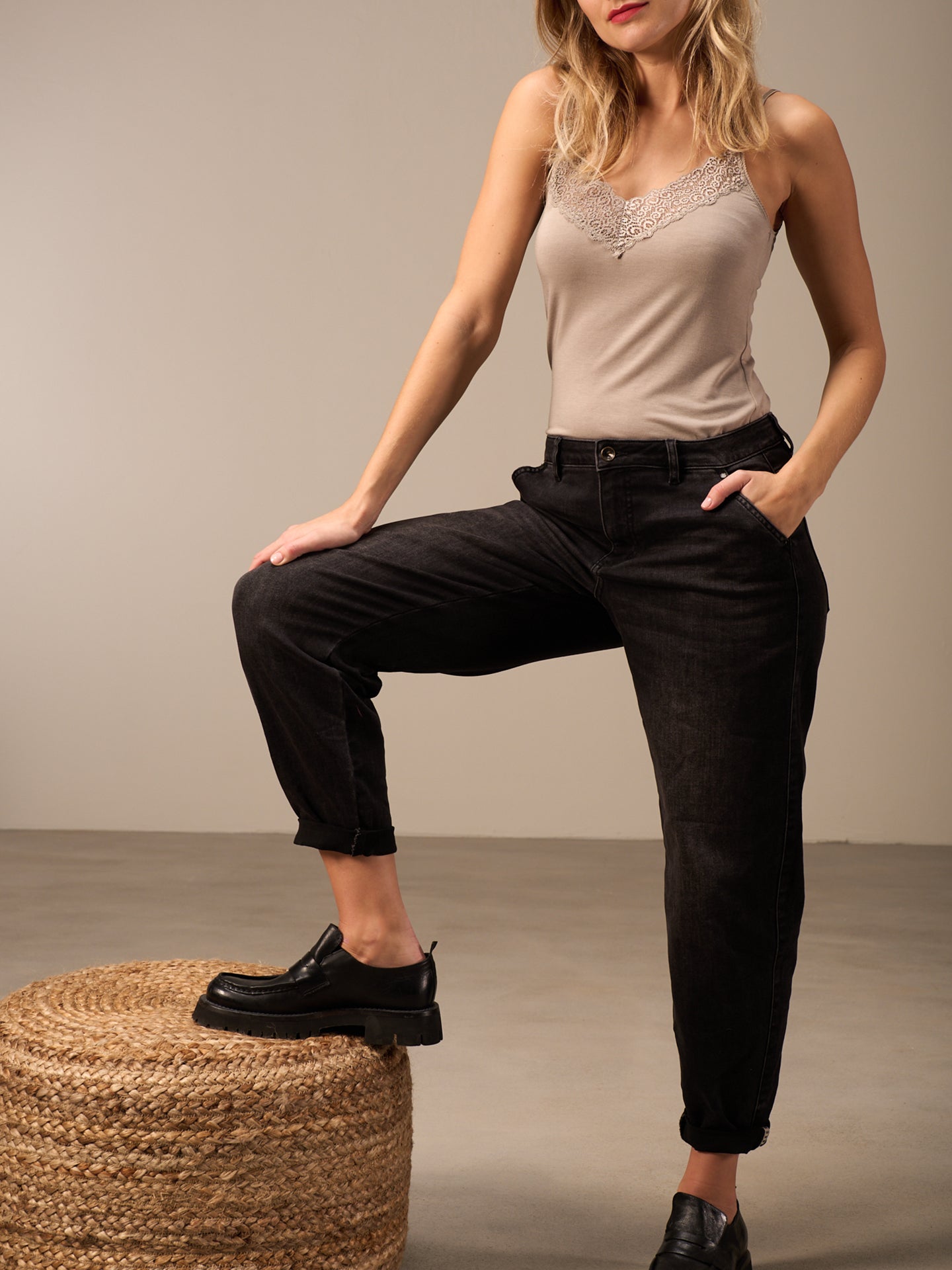 Top with lace insert