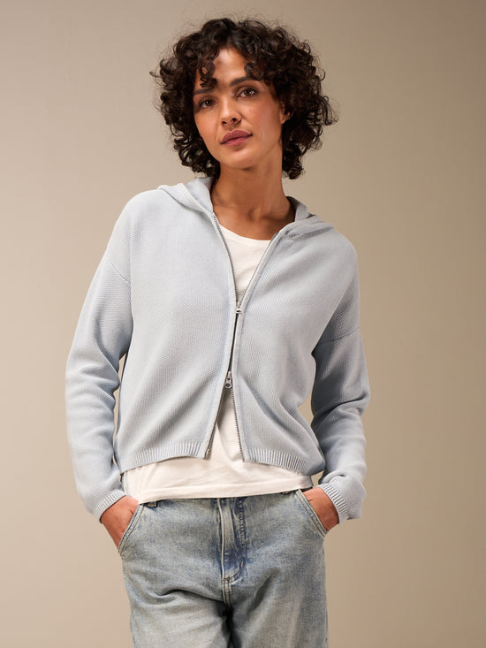 Giacca in maglia con cappuccio