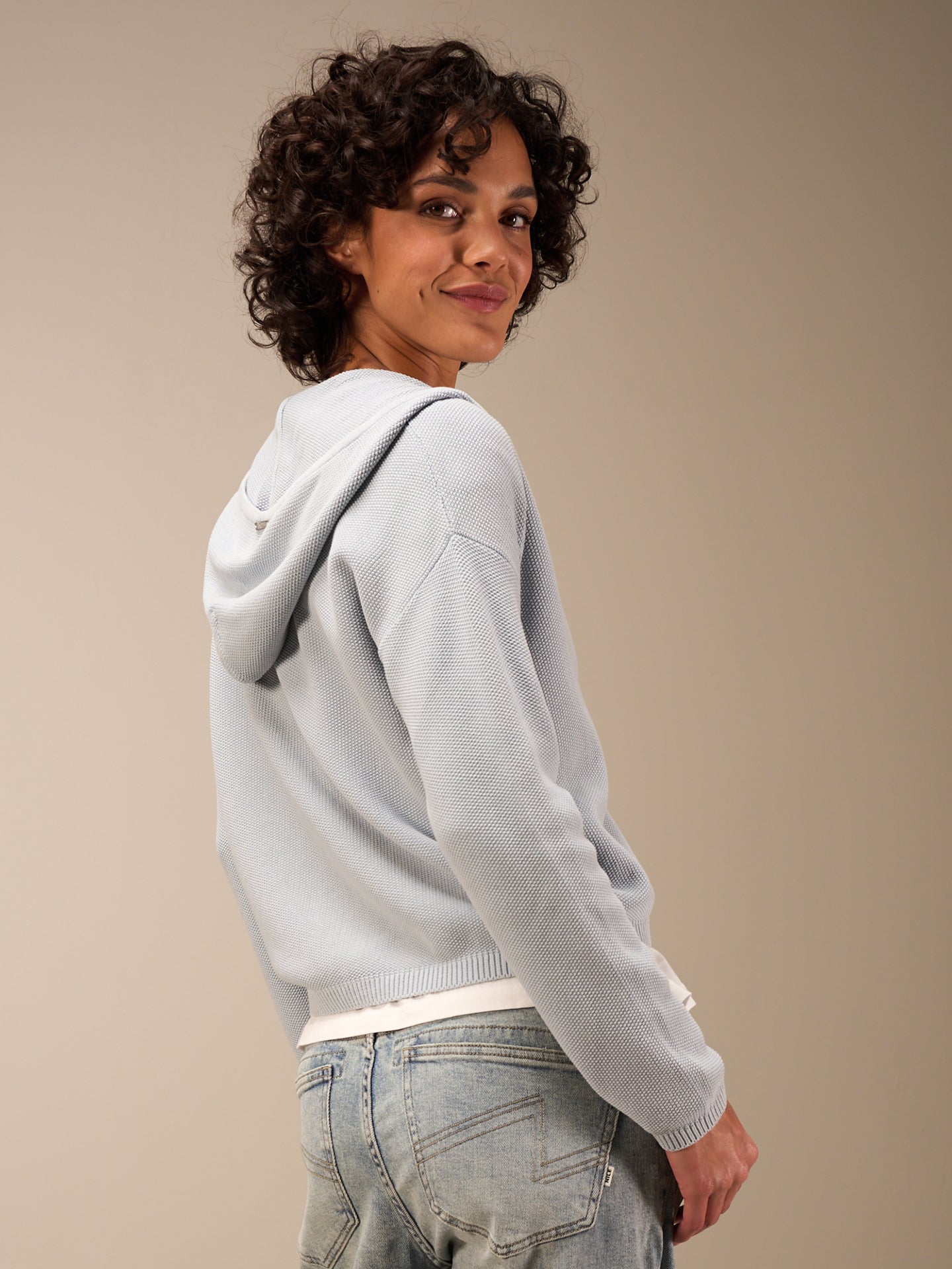 Giacca in maglia con cappuccio
