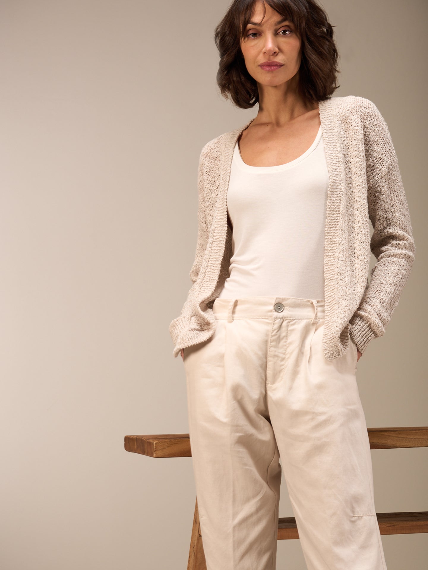 Giacca in maglia con scollo a V