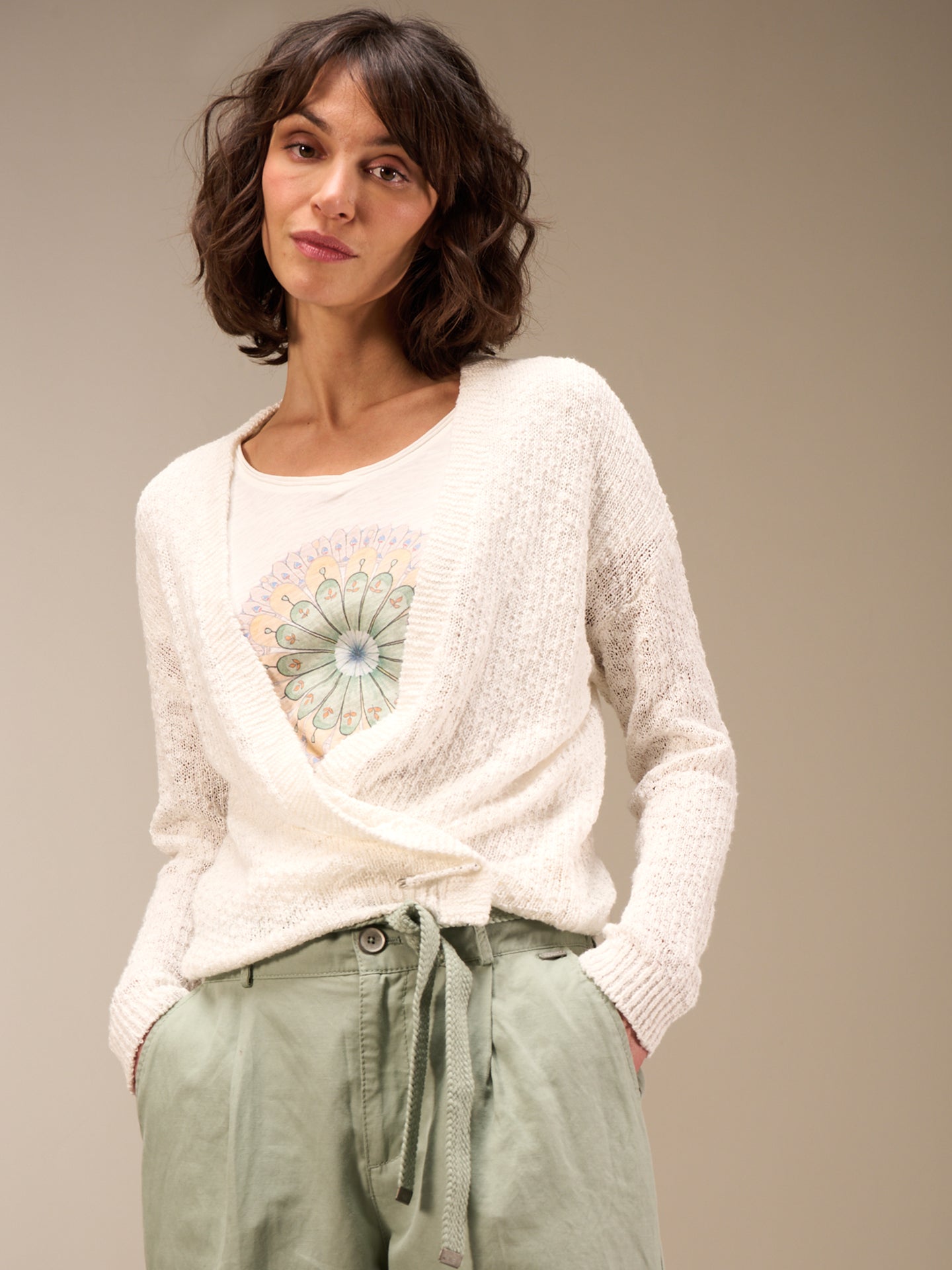Giacca in maglia con scollo a V
