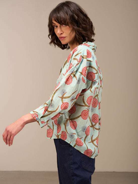 Blouse with button placket
