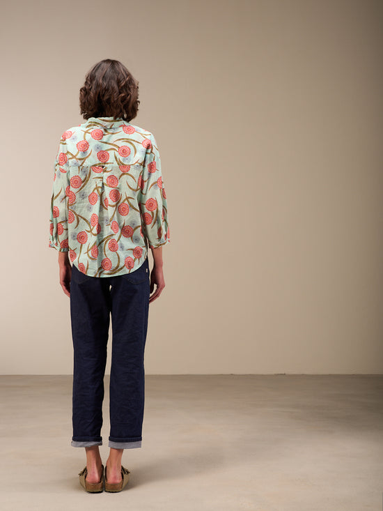 Blouse with button placket