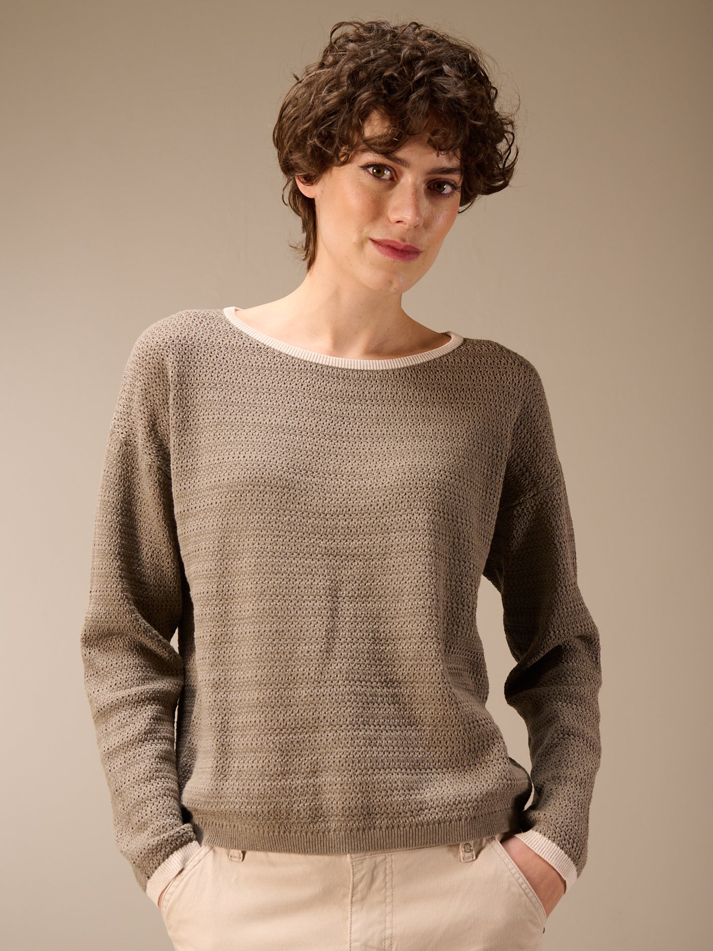 Knitted sweater with pattern