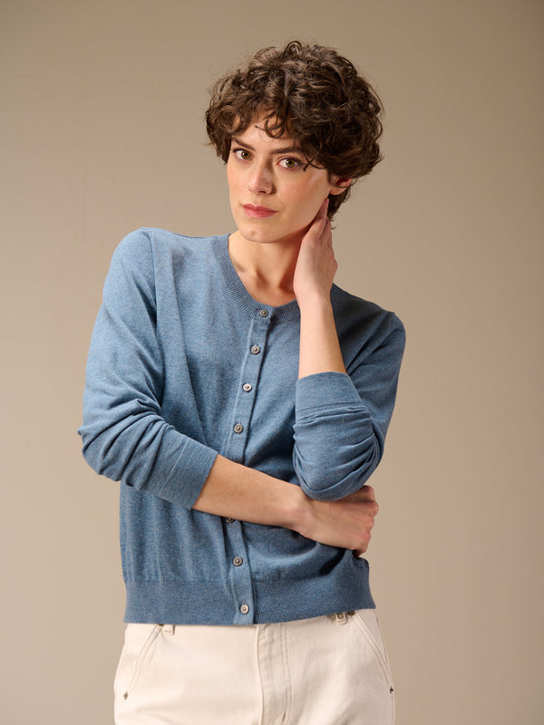 Strickjacke mit Rundhals