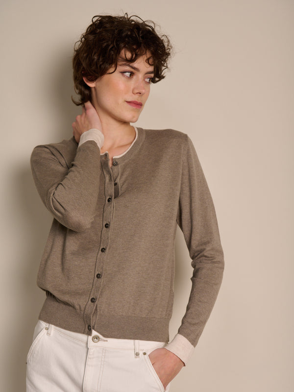 Strickjacke mit Rundhals