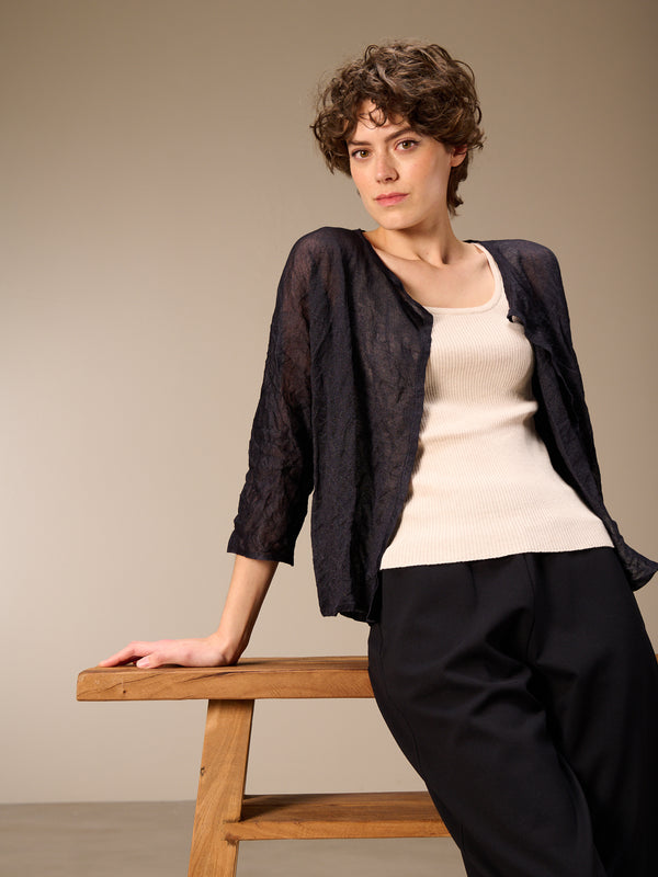 jaquette en maille fine