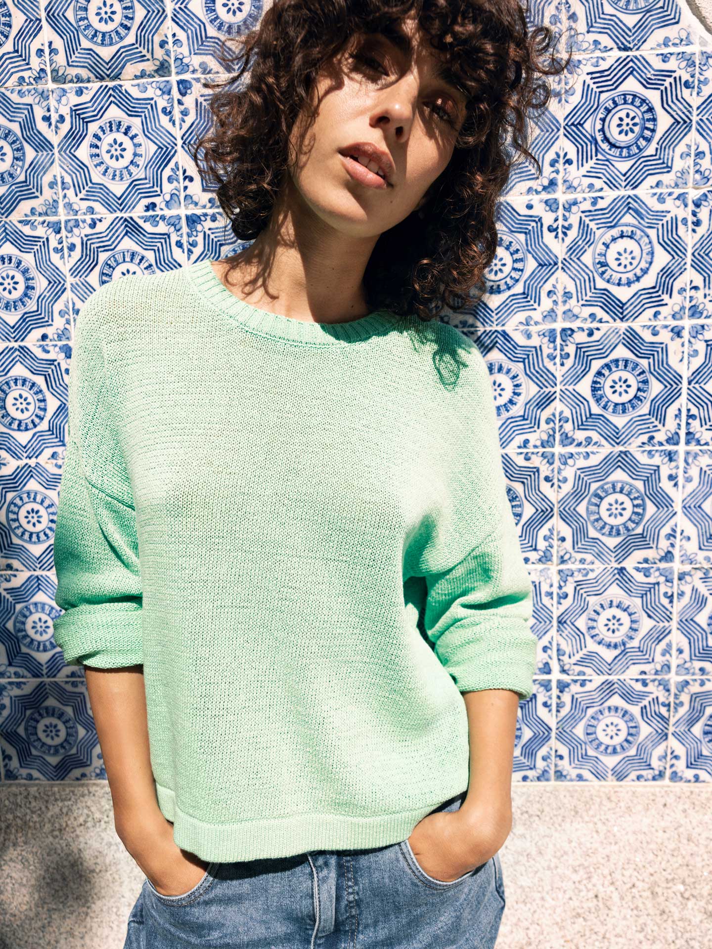 Pullover mit Rundauschnitt