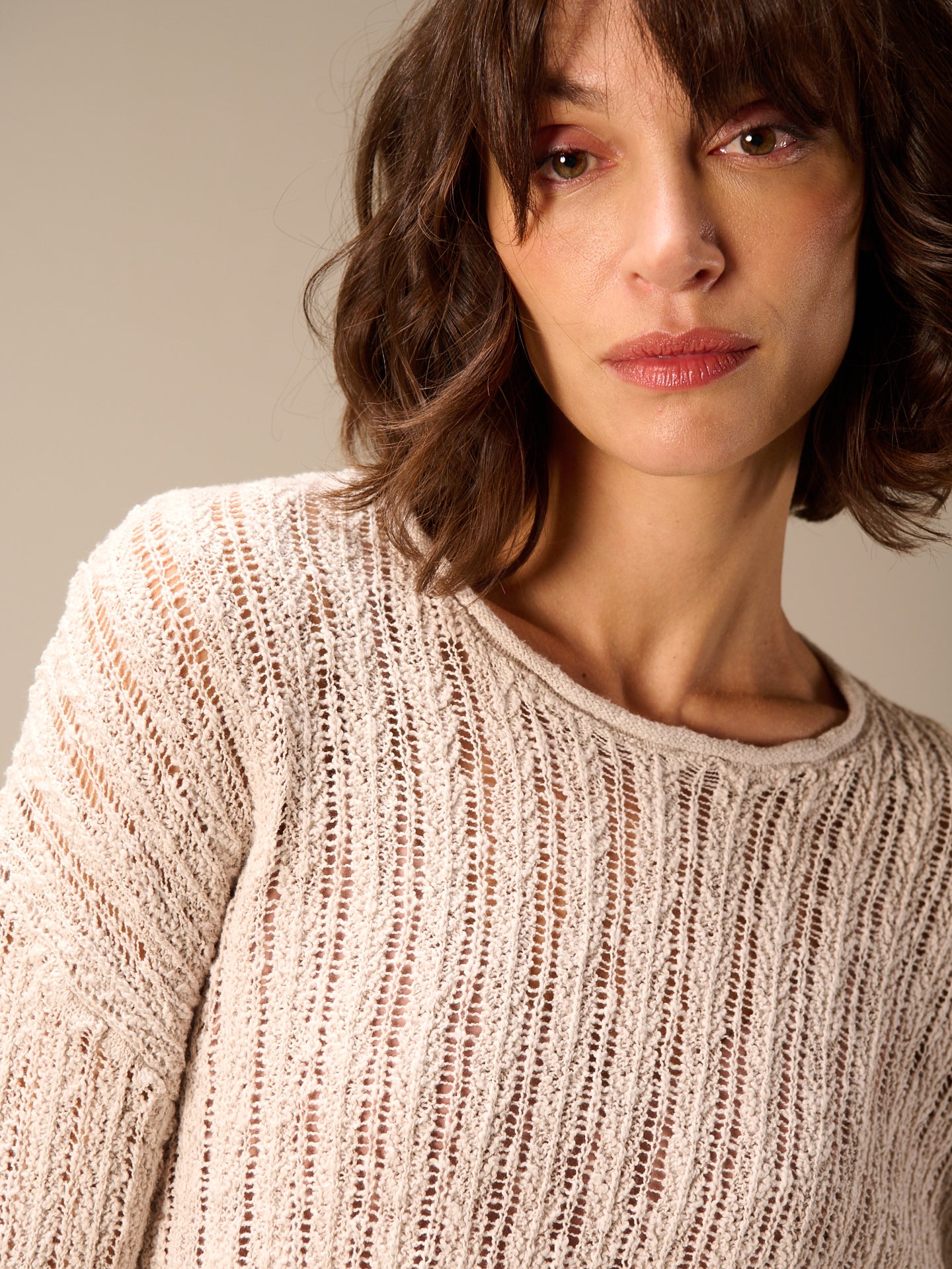 pull en mailles ajourée