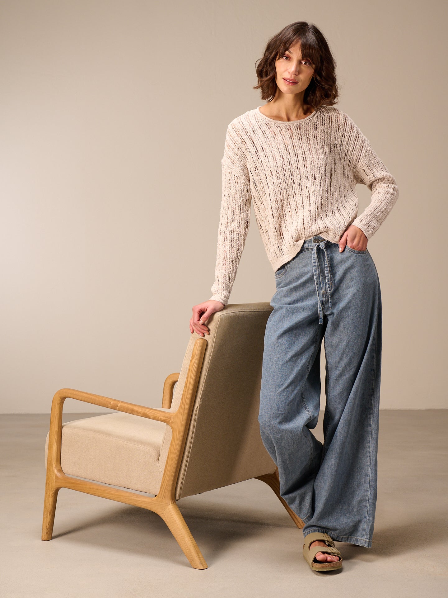pull en mailles ajourée