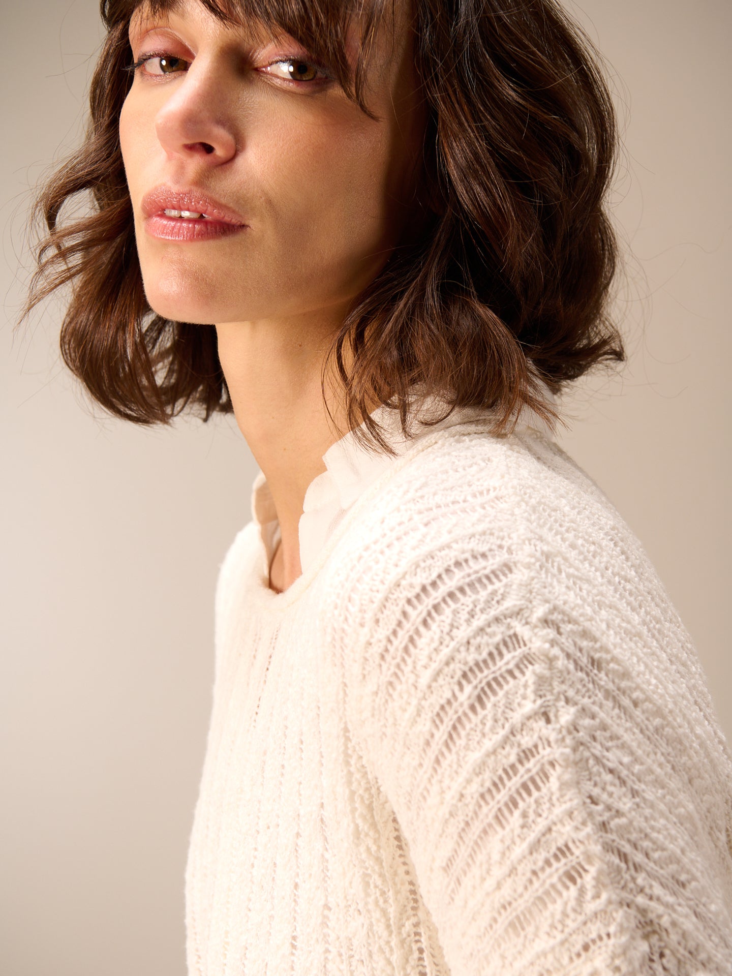pull en mailles ajourée