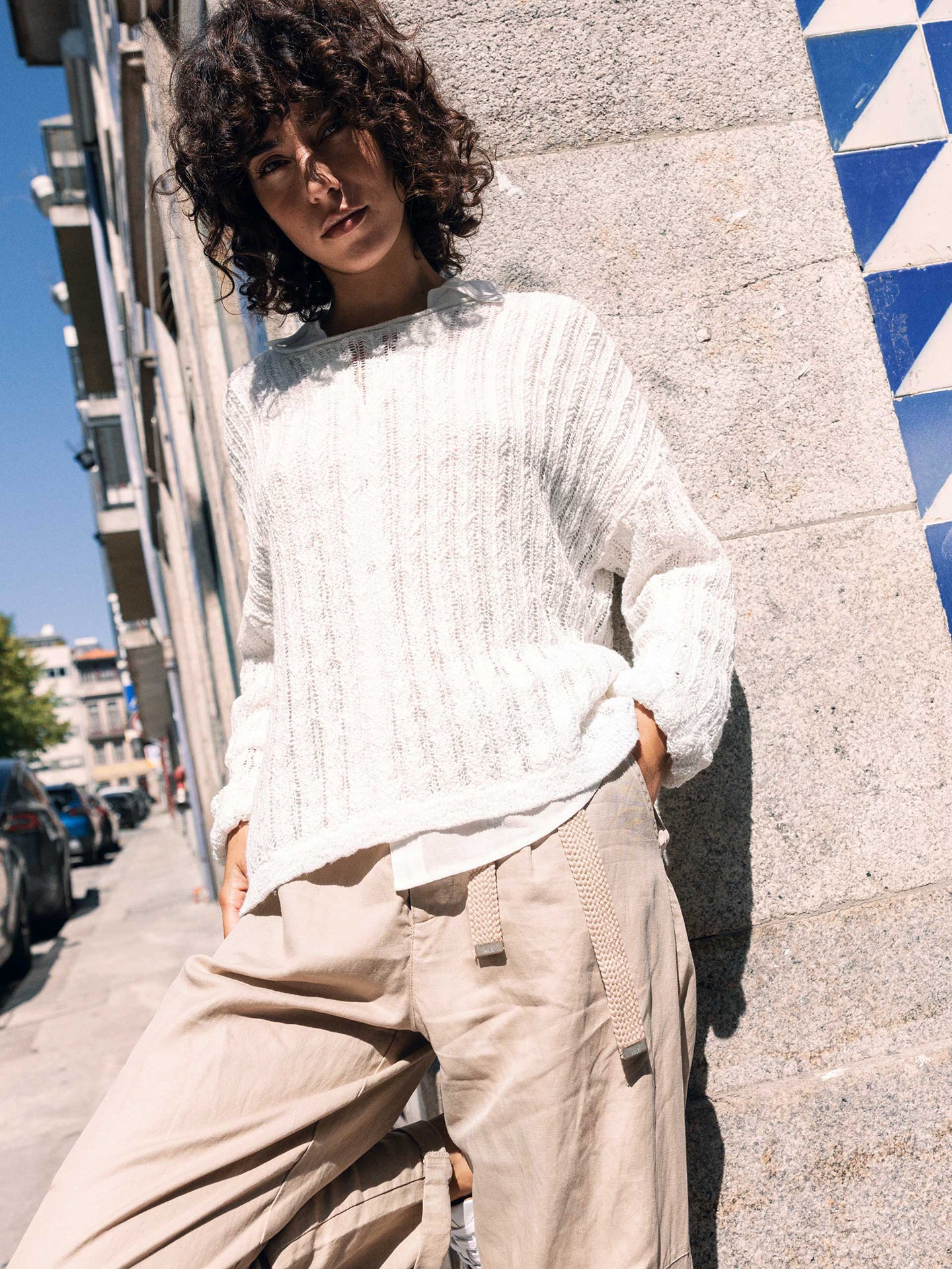 pull en mailles ajourée