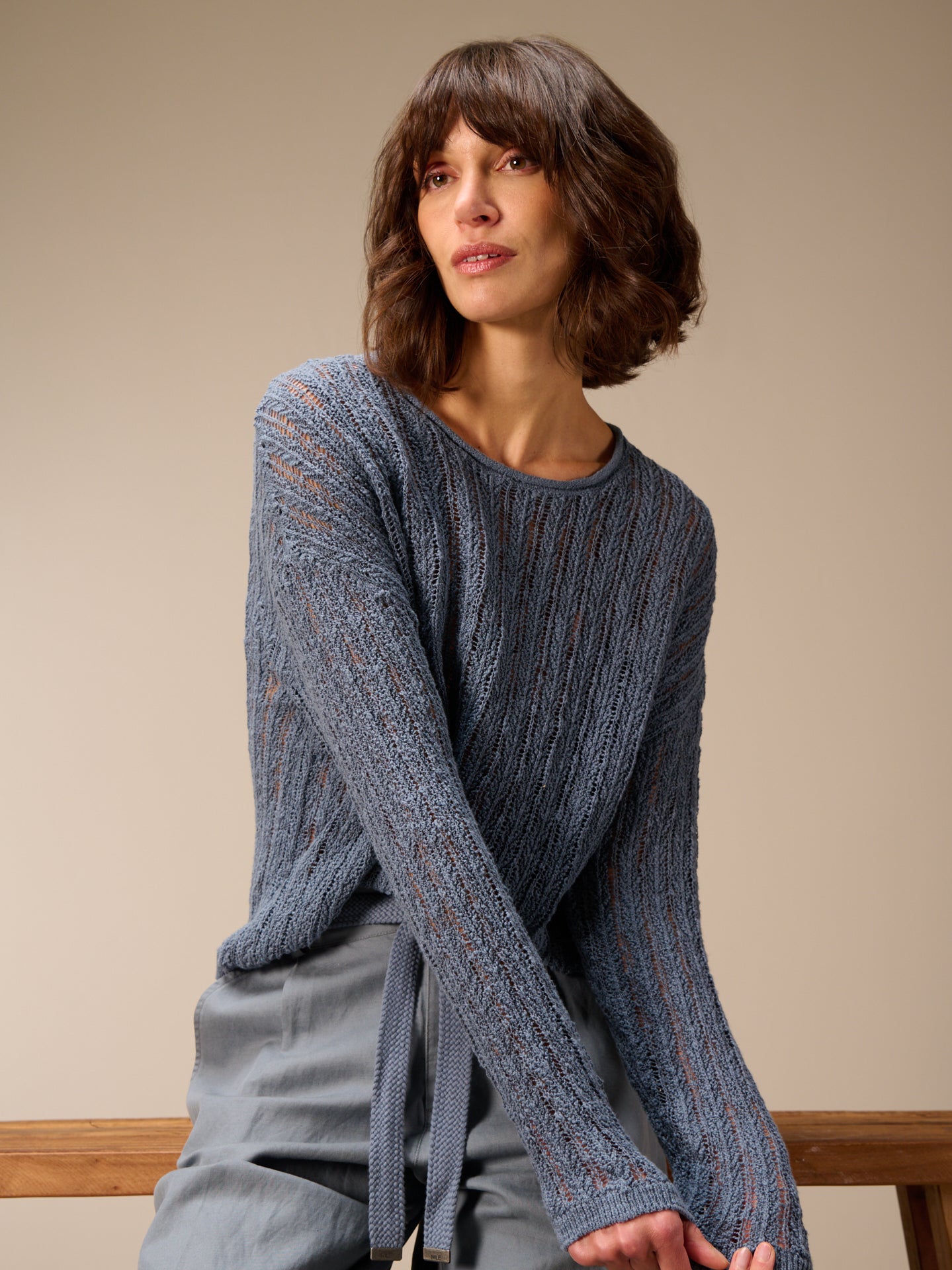 pull en mailles ajourée