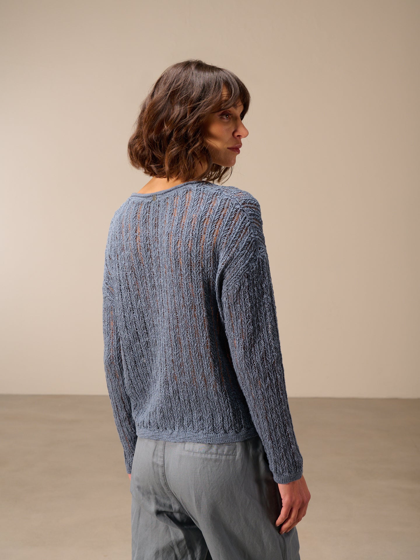 pull en mailles ajourée