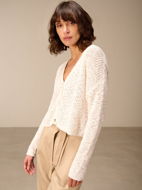 Strickjacke mit V-Ausschnitt