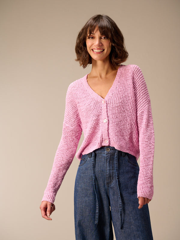 Strickjacke mit V-Ausschnitt