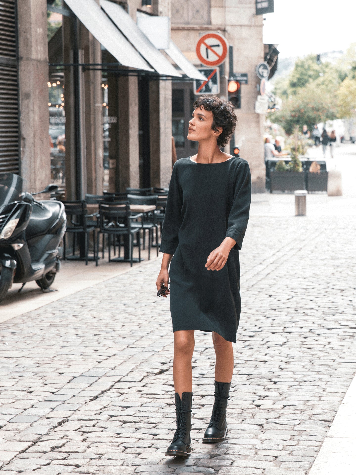 Kleid mit Rundhals