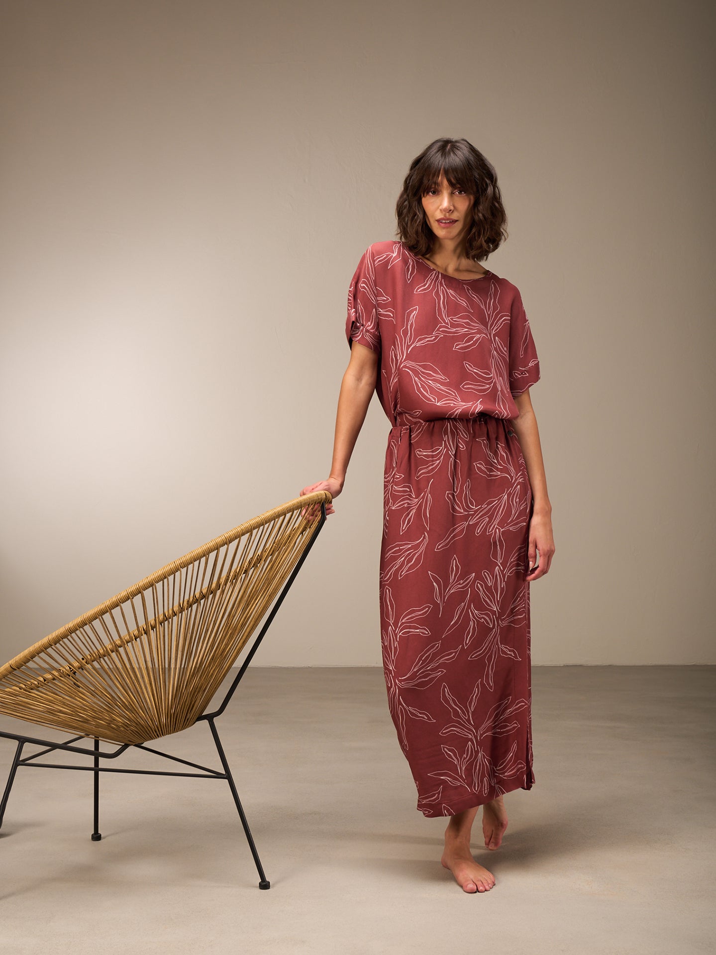 Blusa con scollo rotondo