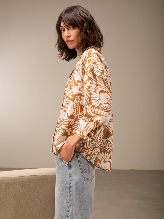 Blouse with button placket