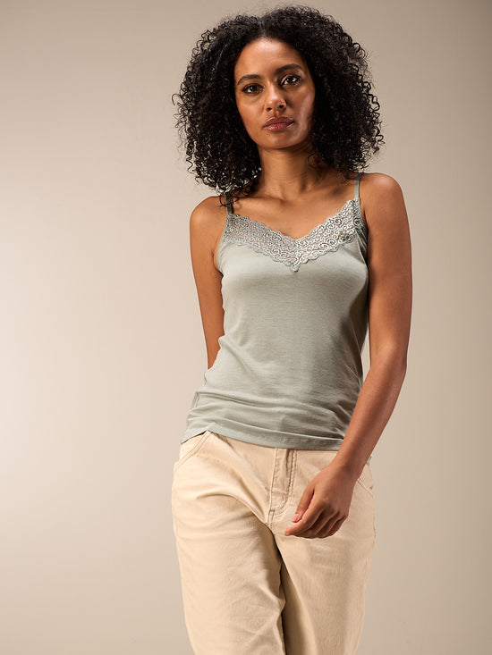 Top with lace insert