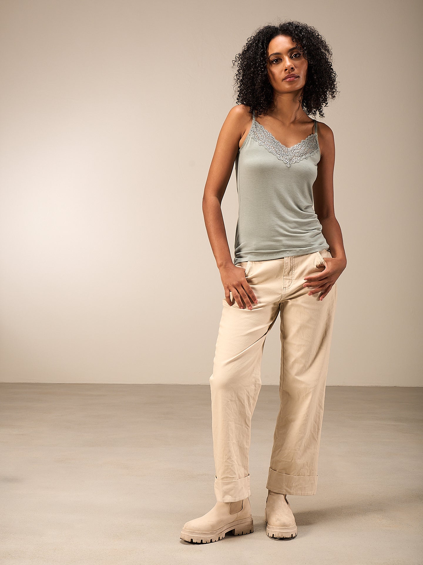 Top with lace insert