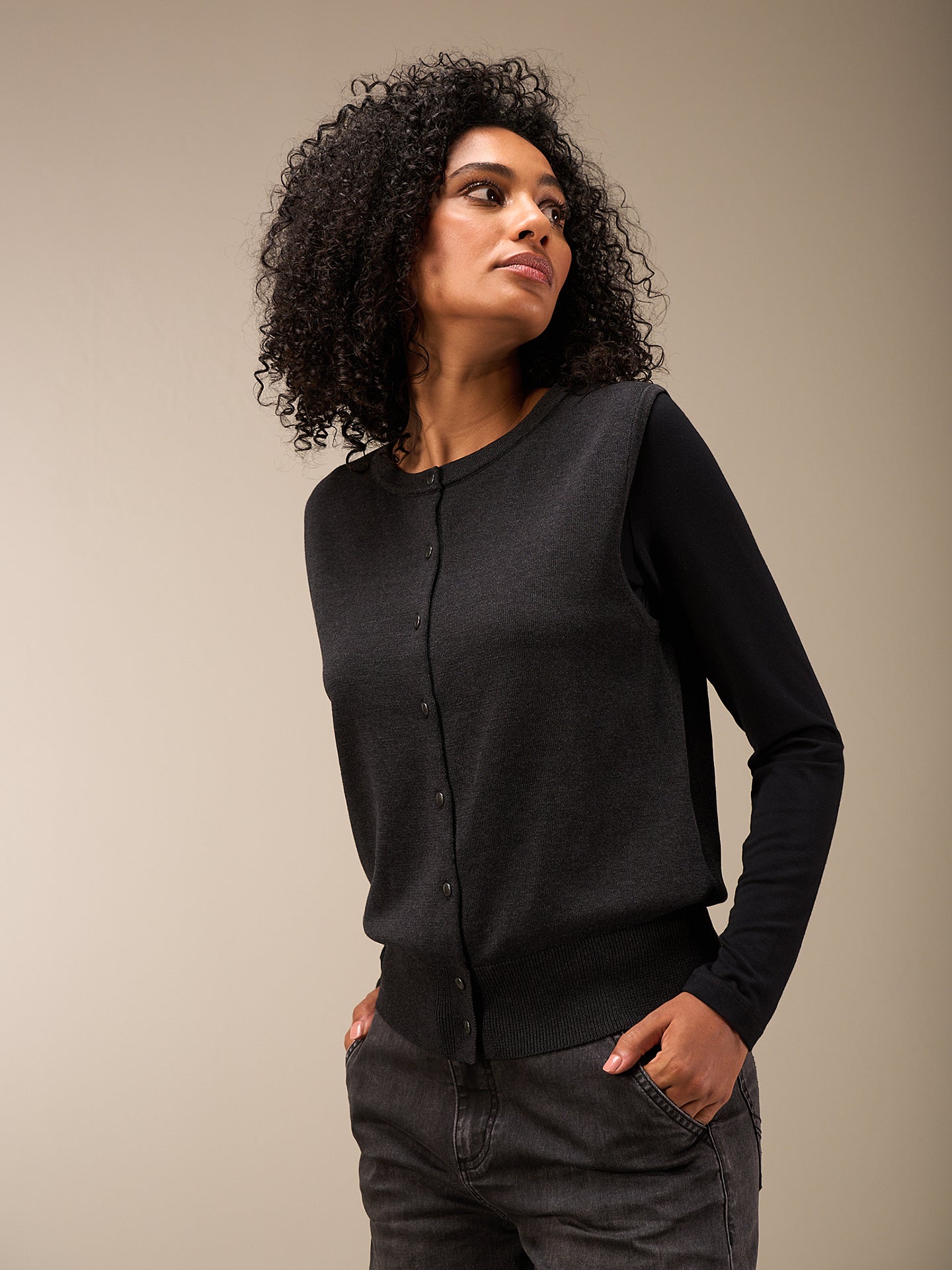 Button-up sweater vest