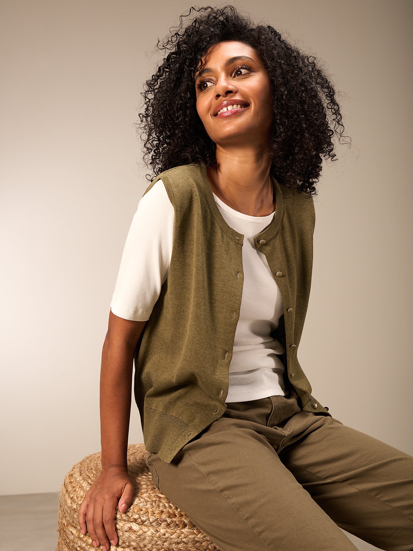 Button-up sweater vest