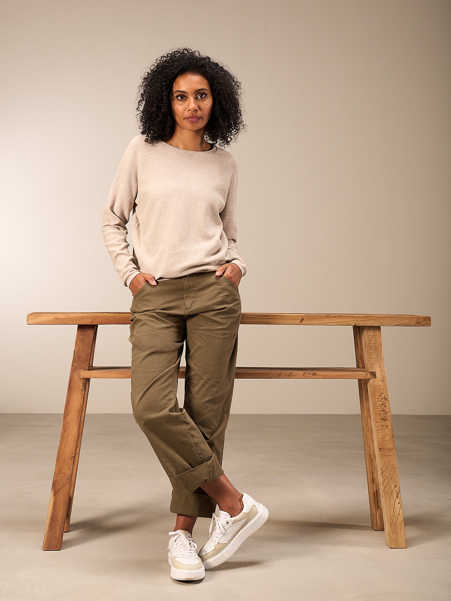 Pullover mit Rundauschnitt