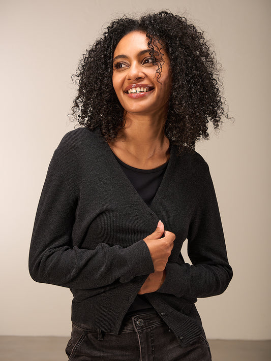 Strickjacke mit V-Ausschnitt