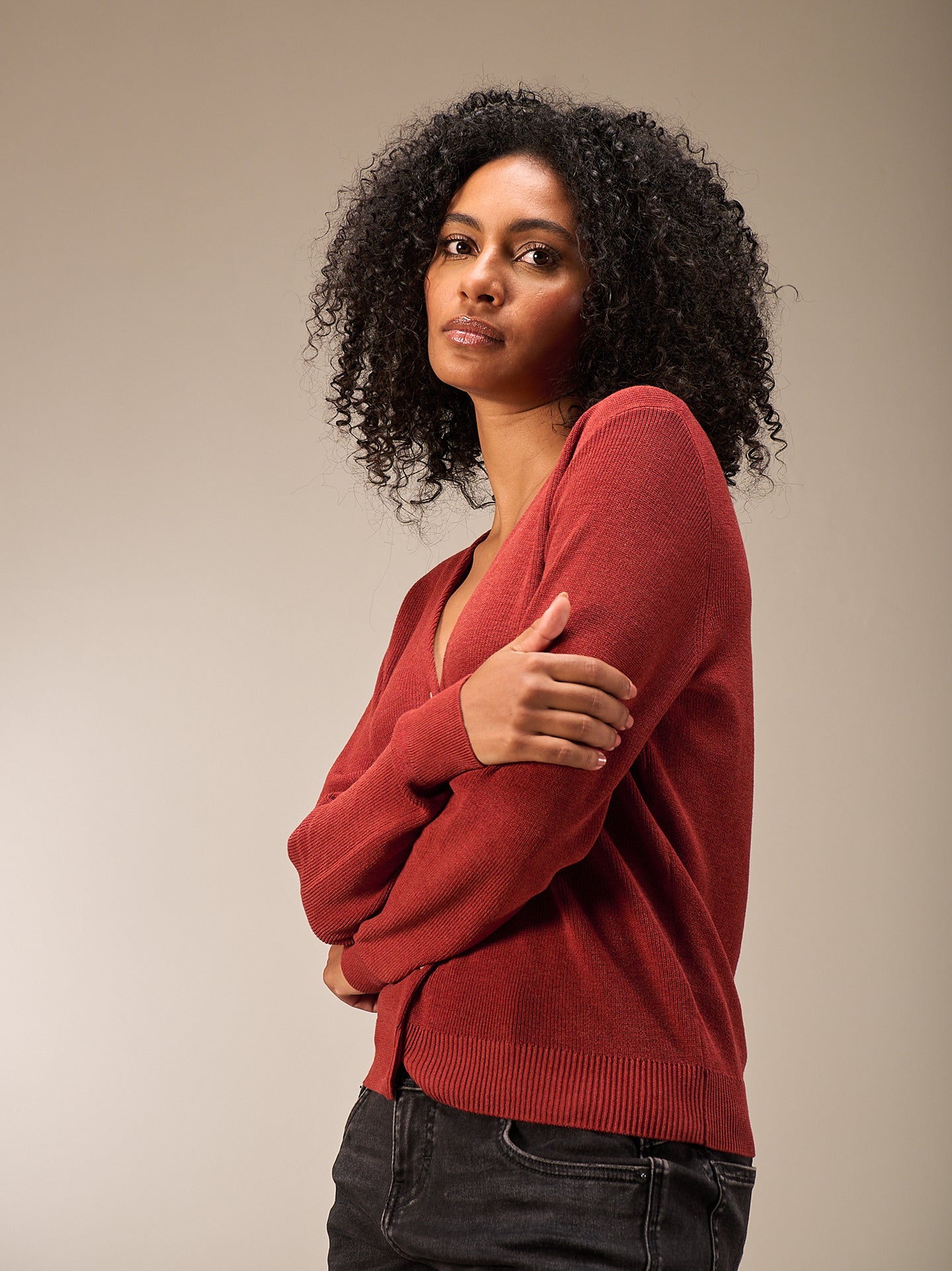 Strickjacke mit V-Ausschnitt