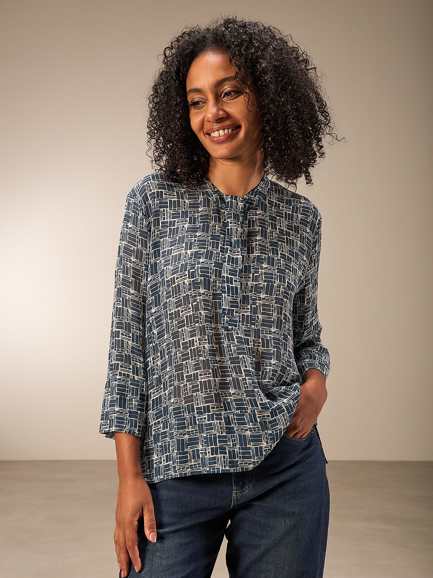 blouse à manches 3/4