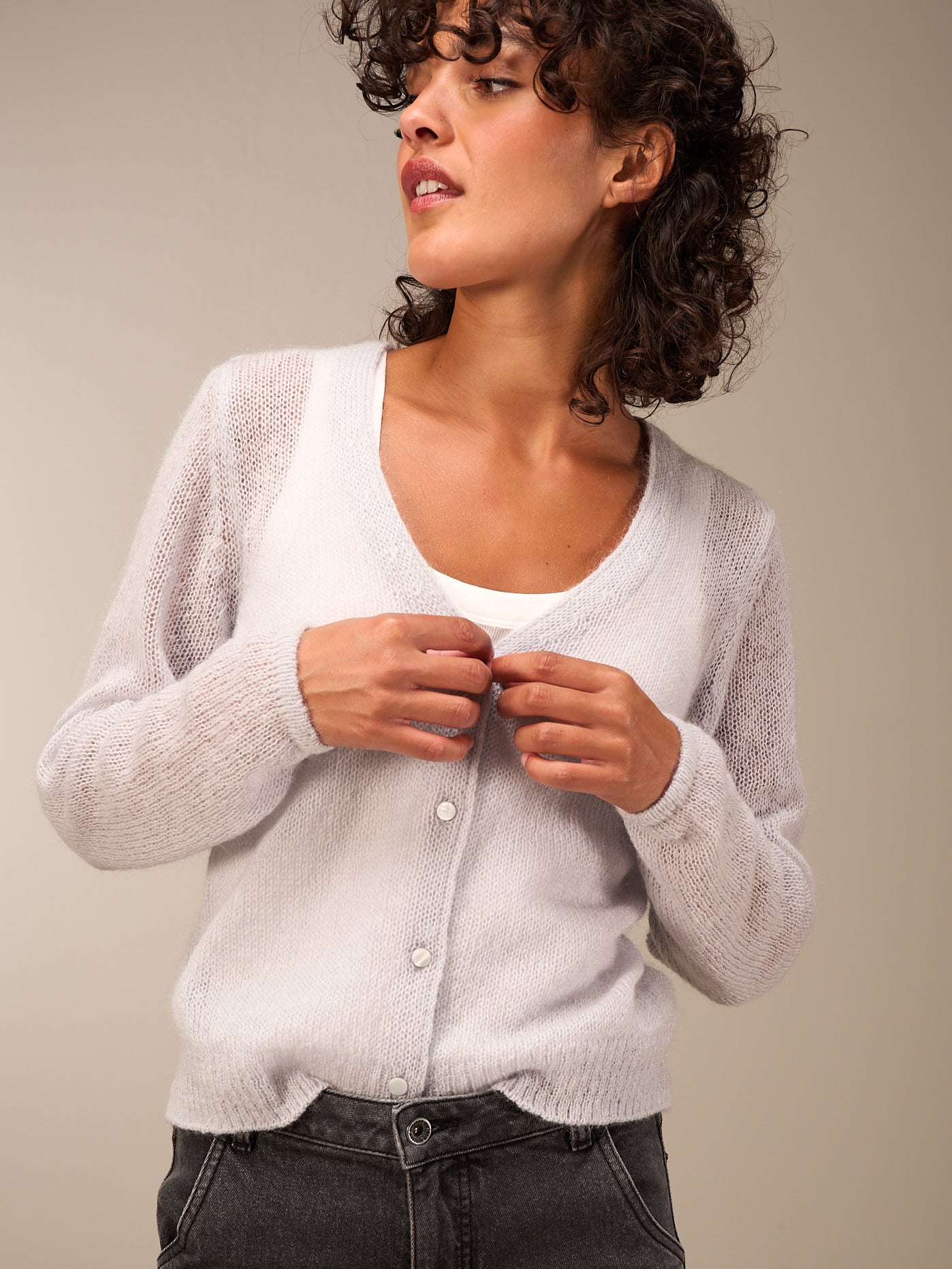 Strickjacke mit Knopfverschluss