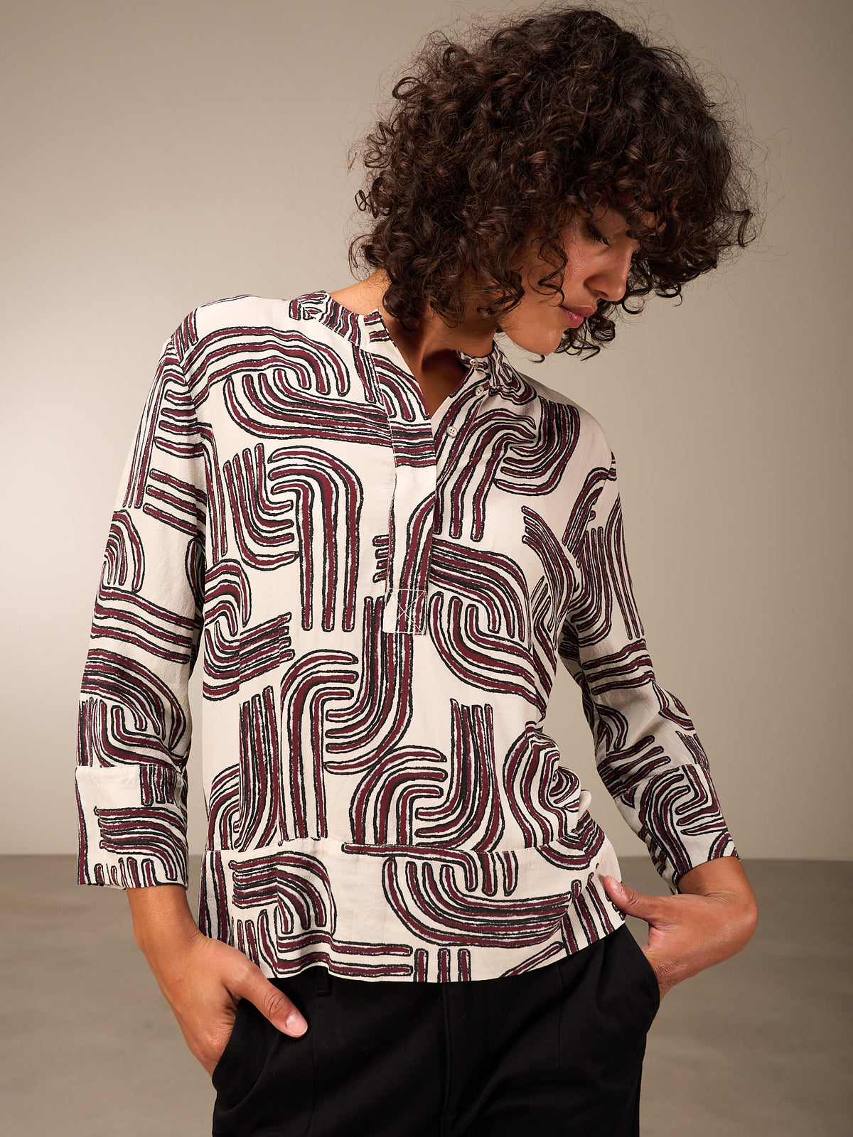 blouse à manches 3/4