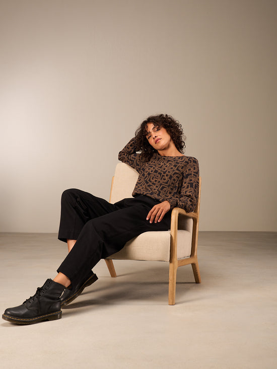 Blusa con scollo rotondo