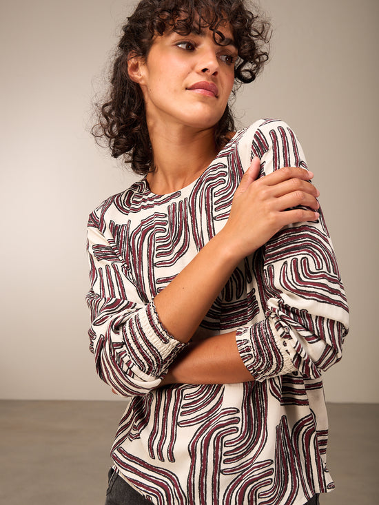 Blusa con scollo rotondo