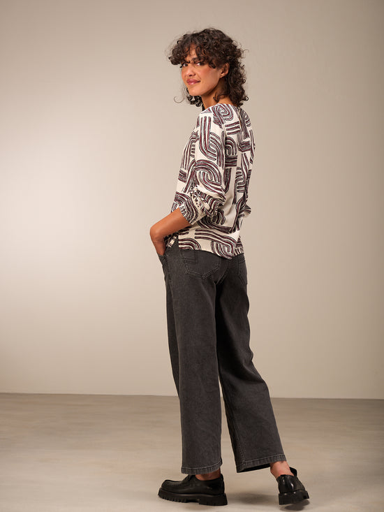Blusa con scollo rotondo