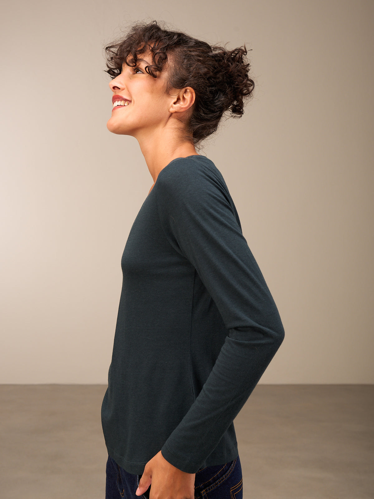 Shirt with V-neck