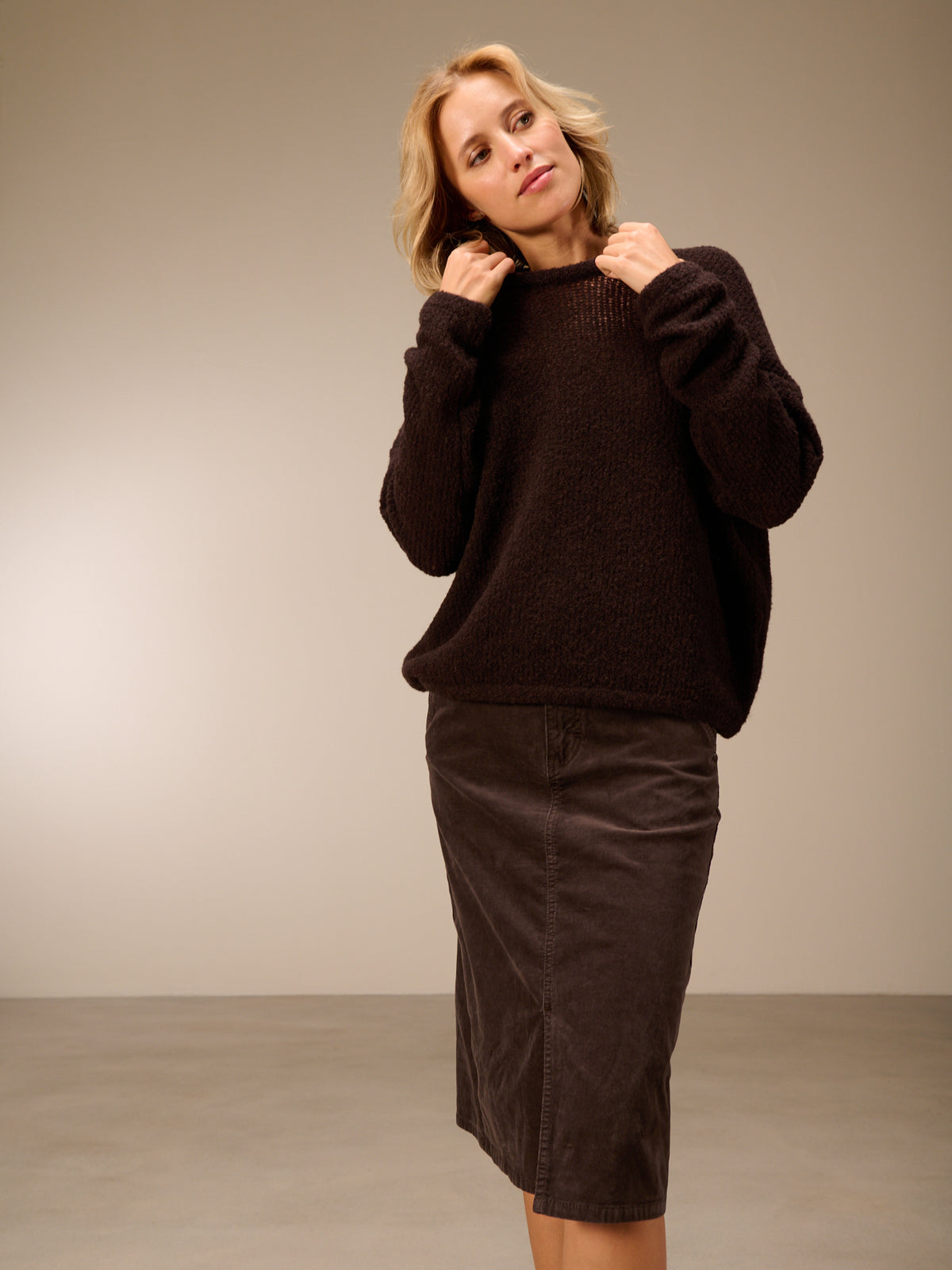 Knitted sweater with wool