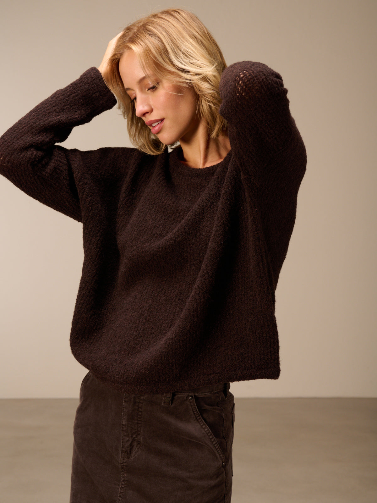 Knitted sweater with wool