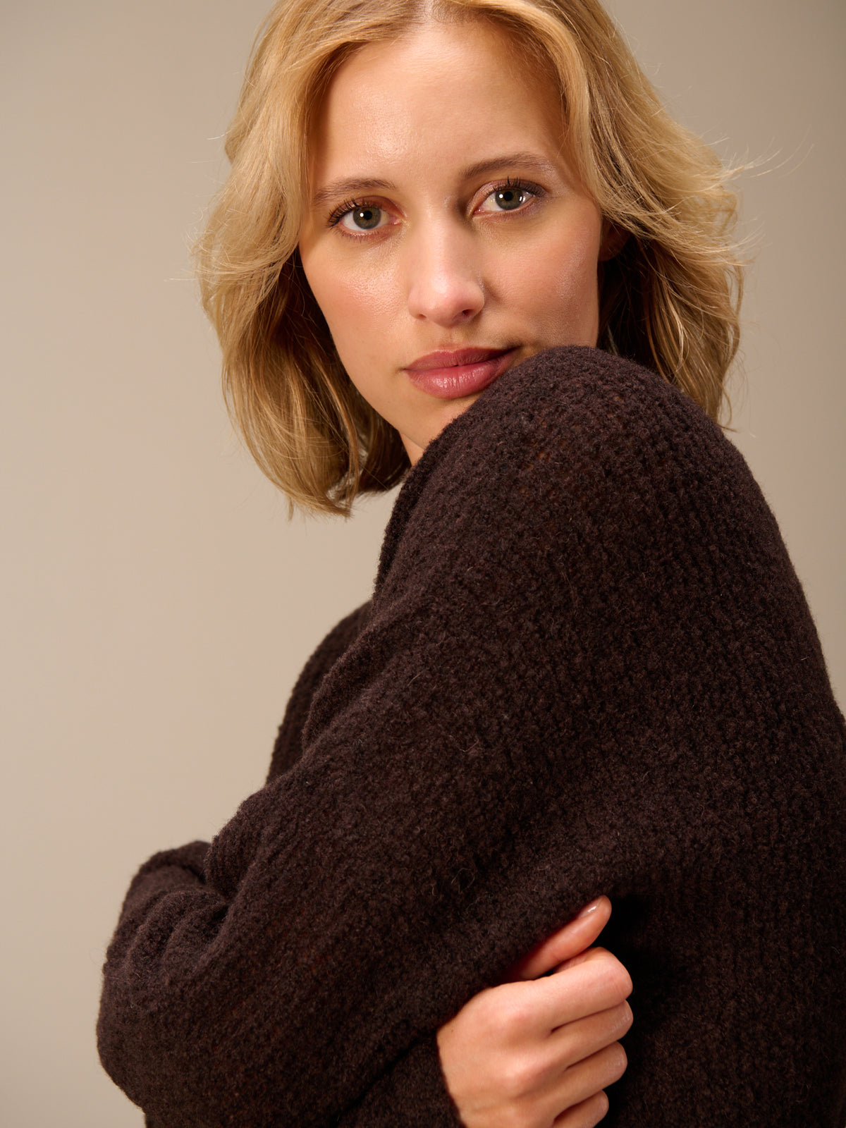 Knitted sweater with wool