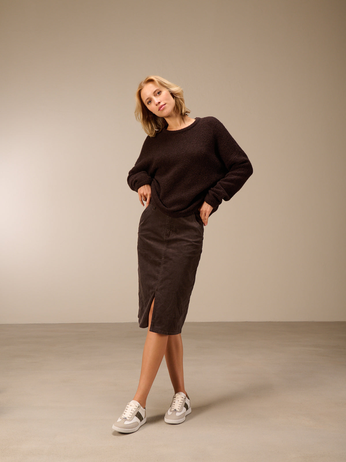 Knitted sweater with wool