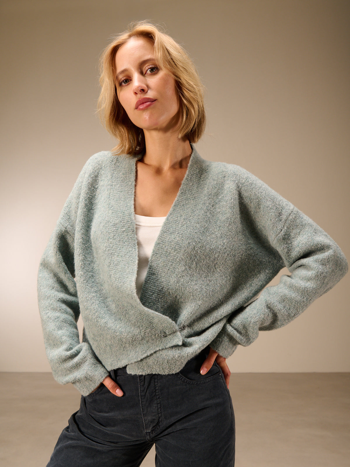 Giacca in maglia misto lana
