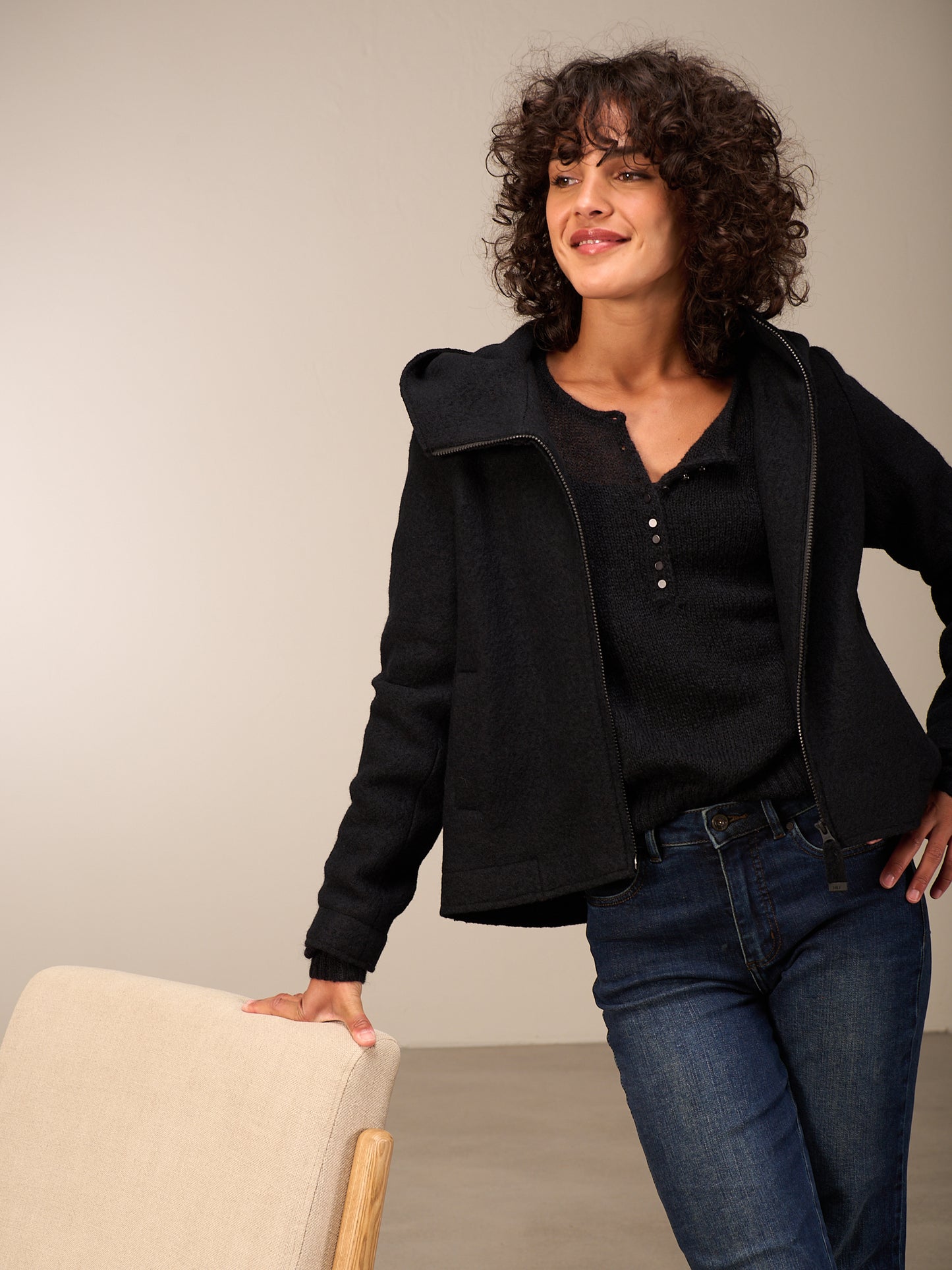 Jacke mit Wolle