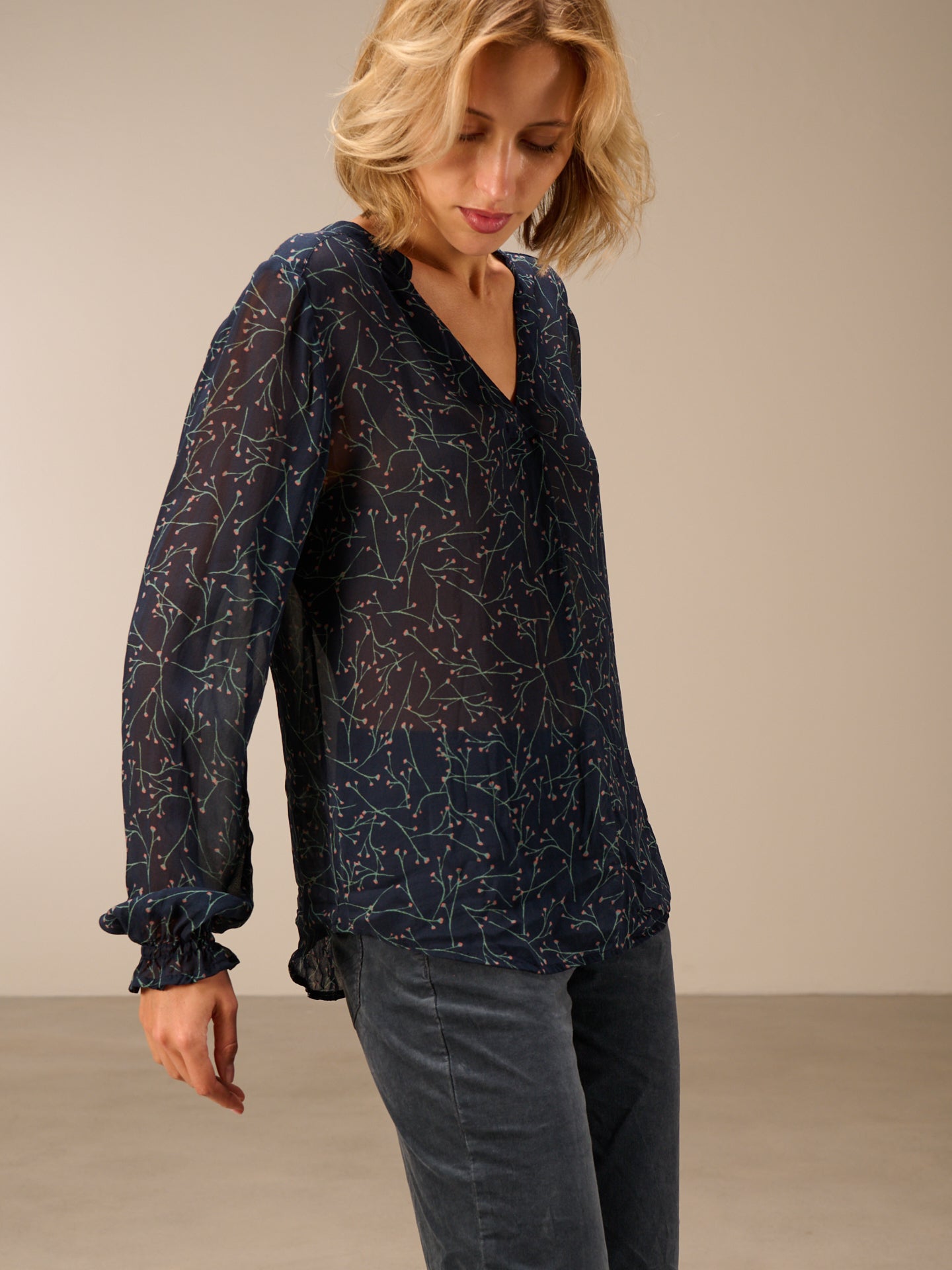 V-neck blouse