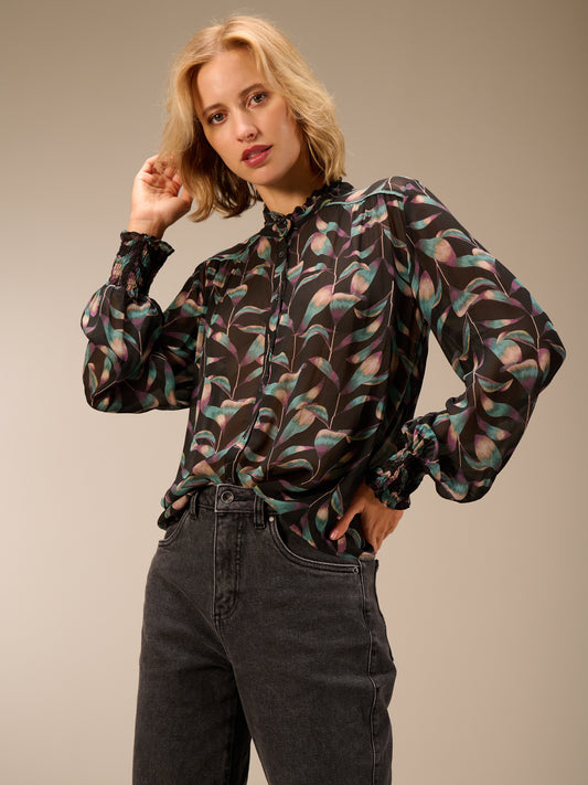 Blouse with ruffle detail