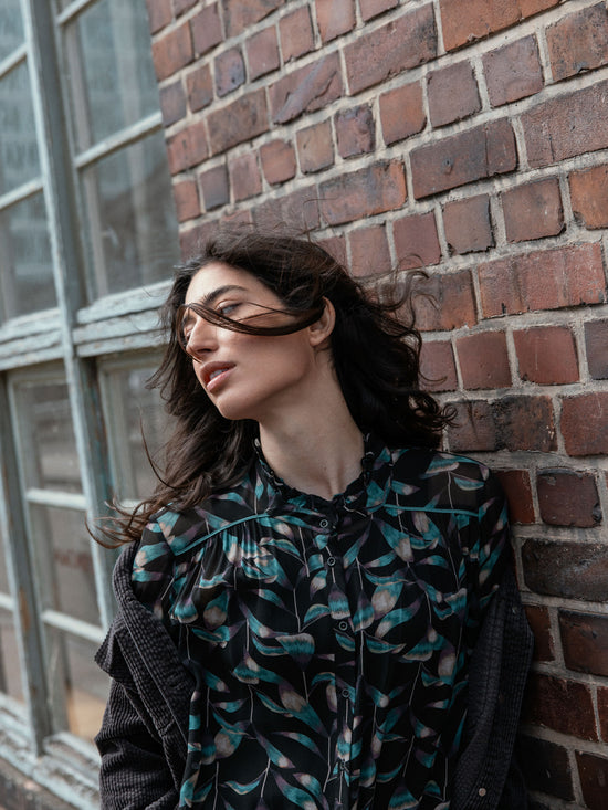 Blouse with ruffle detail